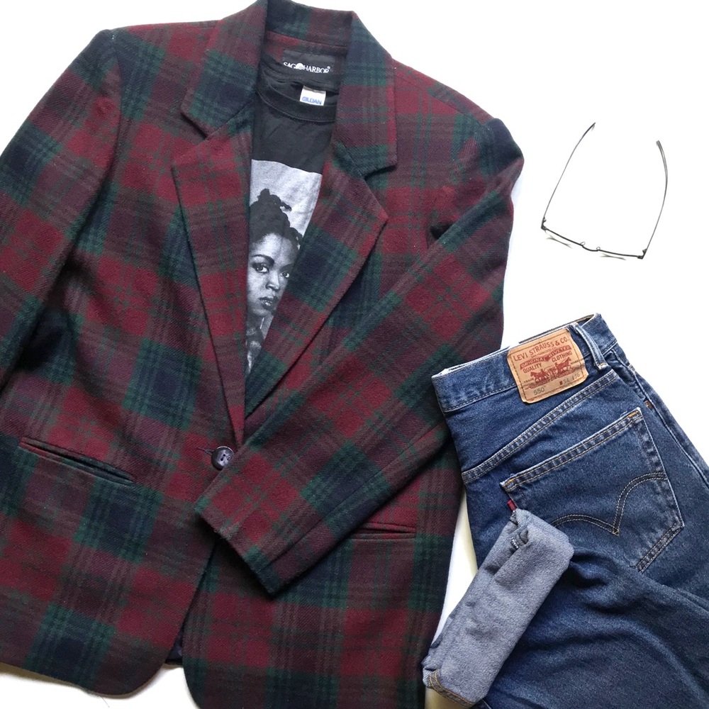 Vintage Plaid Blazer
